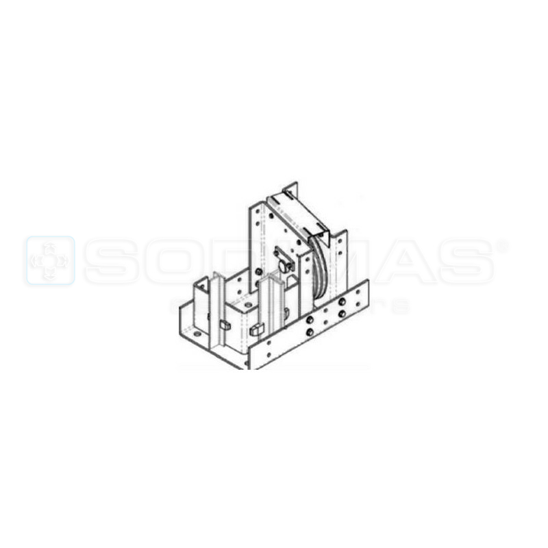 Ensemble poulie 240x2x8 mm renvoi bas 630 kg Sodiciel 3 main droite