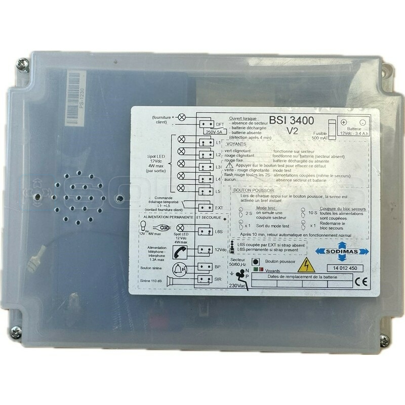 Blocs alimentation secours multifonctions BSI 3400 V2 pour spot led avec sirène 110 db- sans câbles - reconditionnée