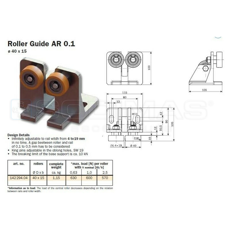 Roller guide AR 0.1 - Ø 40 * 15 mm -contrepoids