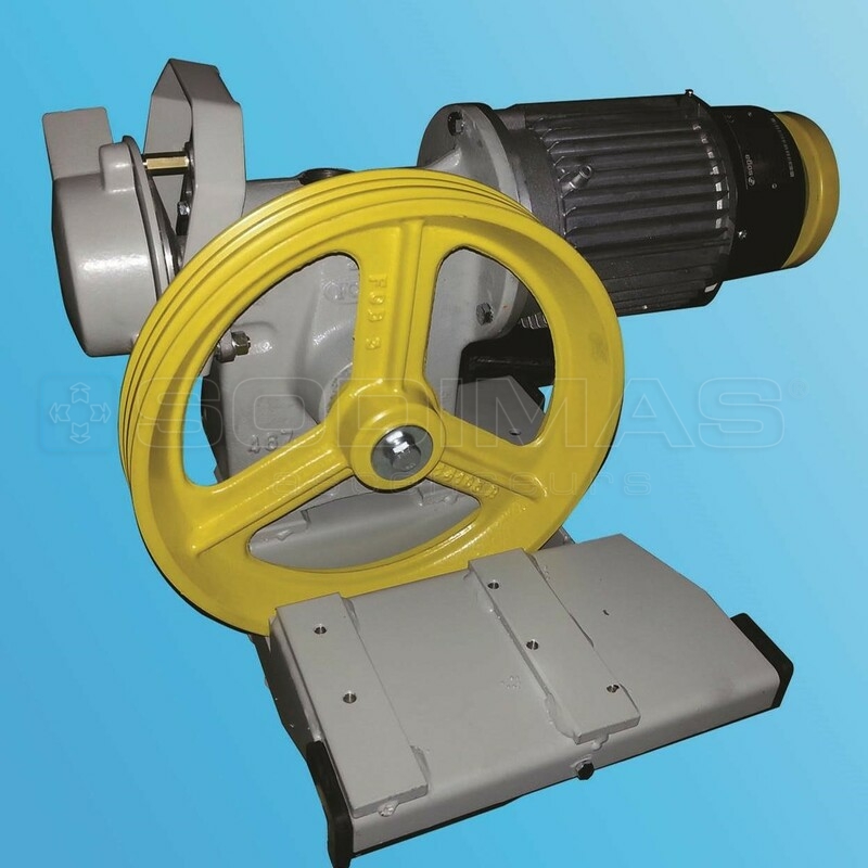 Treuil M100 1 phase 230 V - 1/65 - 0,44 kW - poulie Ø 300 mm (2x6) - 0,35 m/s - charge utile 50 kg