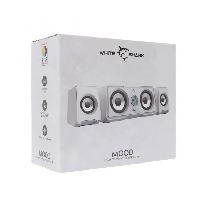 Haut parleur Gamer 2.2 WHITE SHARK Mood RGB