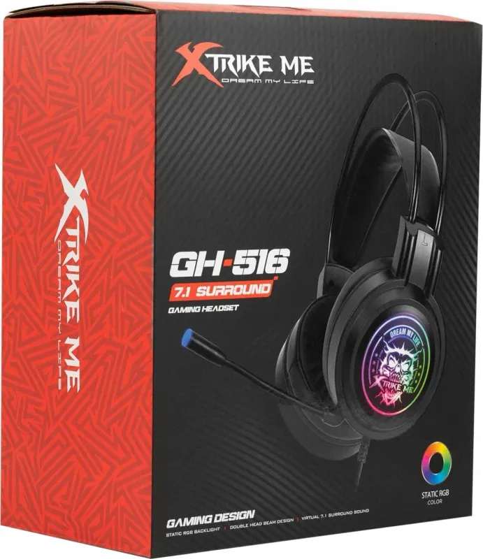 Headset Xtrike Me GH-516 RGB Gaming Headset USB7.1