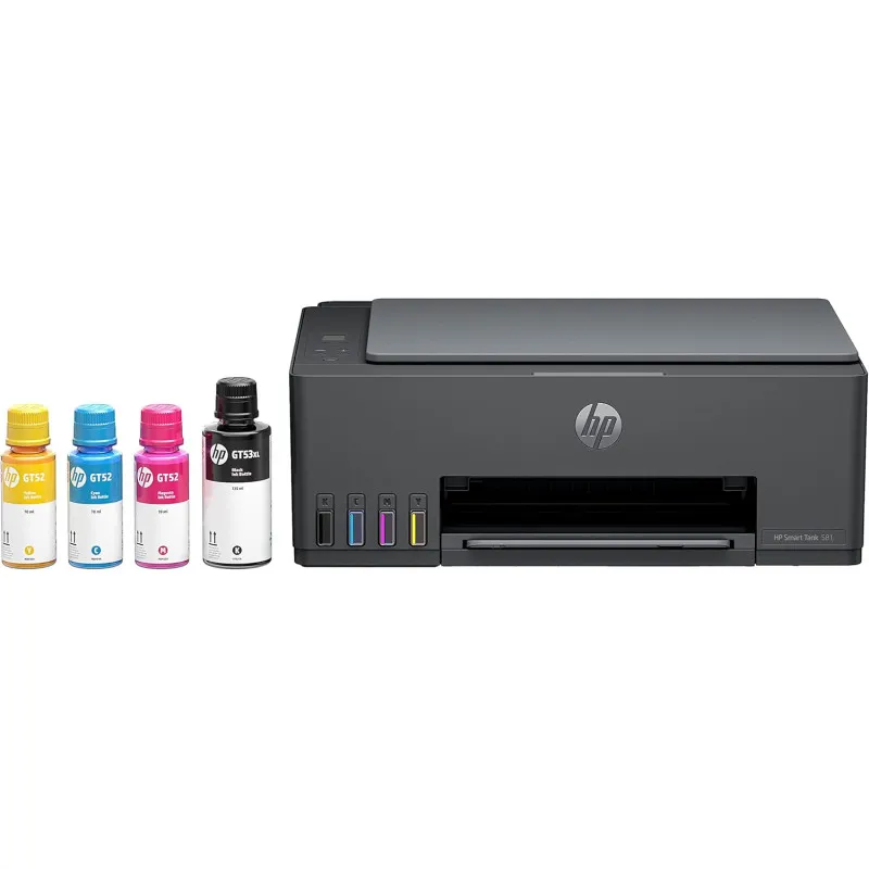 Imprimante HP 3en1 SMART TANK 581 COULEUR / WI-FI + 4 Bouteilles d'encre HP Incluses
