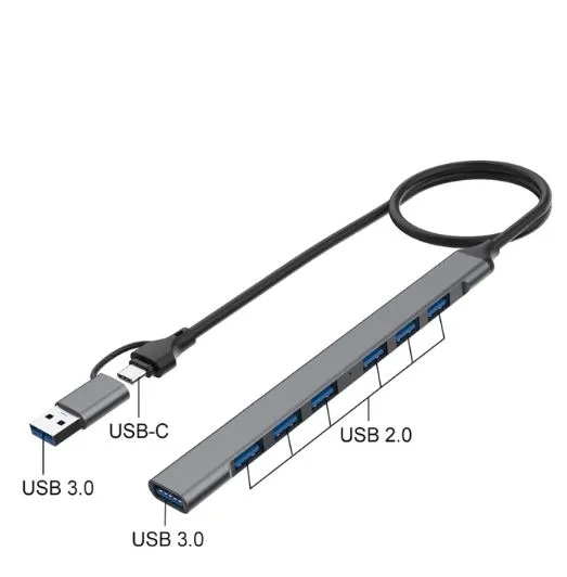 Hub USB 3.0 Ultra Slim – 7 Ports en Aluminium